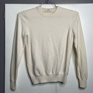 SUITSUPPLY Merino Wool crewneck sweater Men's SMALL Pullover Stretchy Beige